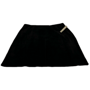 Kate Hill Suede Essentials Black Size 22W  Lined Leather Skirt NEW NWT